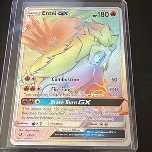 Pokemon Entei GX rare 74/73 lp